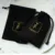 100 черные фланелевые подарочные мешочки с индивидуальным логотипом, шикарные мешочки на шнурке для украшения свадебной вечеринки - изображение