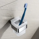 Зубная паста, держатель зубной щетки для отеля, стеклянная чашка, квадратный унитаз из нержавеющей стали, настенный органайзер для ванной комнаты