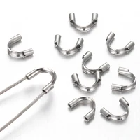 30pcs stainless steel u shape wire protectors wire guard guardian protectors loops clasps connector for jewelry making supplies