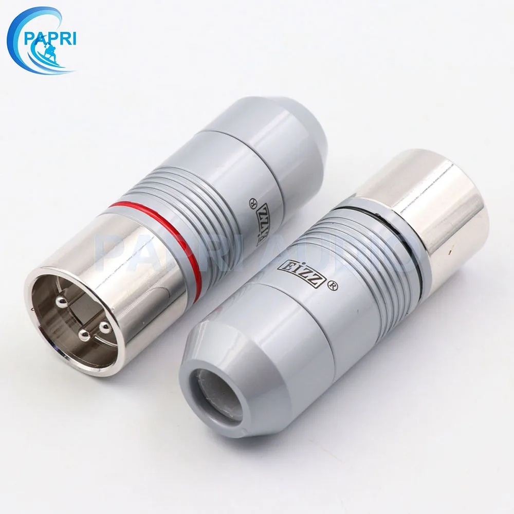 PAPRI EIZZ 3pin Платиновый мужской XLR разъем с родиевым покрытием XLR Jack баланс штекер аудио 2 шт. для HiFi аудио усилитель