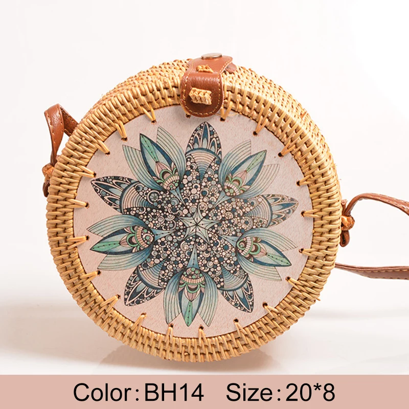 Женская Соломенная Сумка Realer плетеная из бамбука и ротанга летняя пляжная