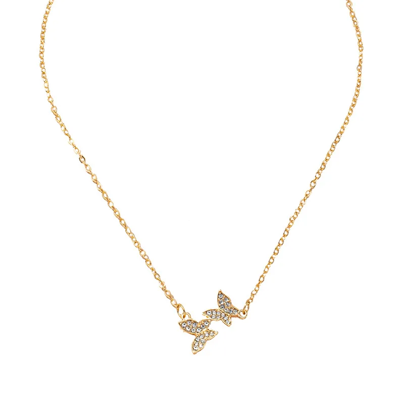 

Gold Chain Butterfly Insects Choker Pendant Necklaces Winter Korean Fashion Minimalist Party Trendy Jewelry