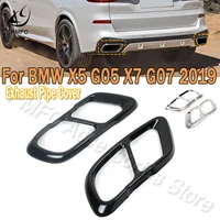 pmfc exhaust pipe cover chrome stainless steel trim accessories rear exterior glossy blacksilvery for bmw x5 g05 x7 g07 2019
