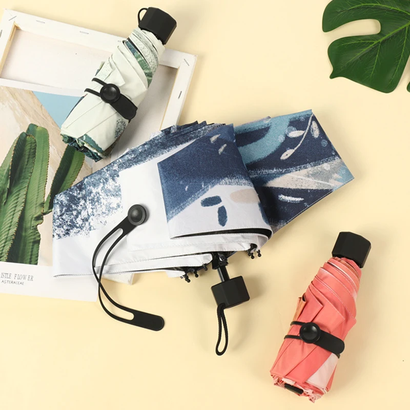 Новые 5 шт/упаковка складной 8K из нержавеющей стали анти УФ Портативный зонтик