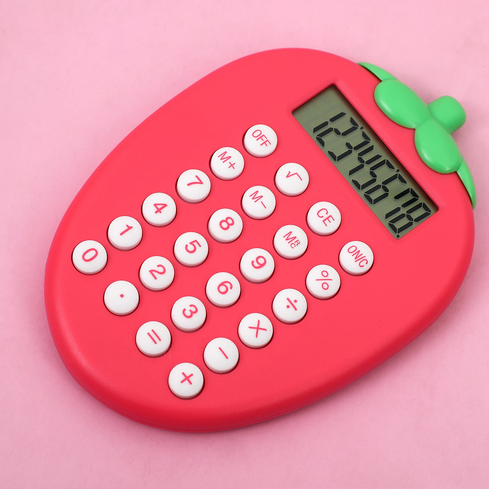 

JIANWU Cute Cartoon Cactus Strawberry Shape 8-Digit Calculator Portable Electronic Calculator Accounting Tools for Student