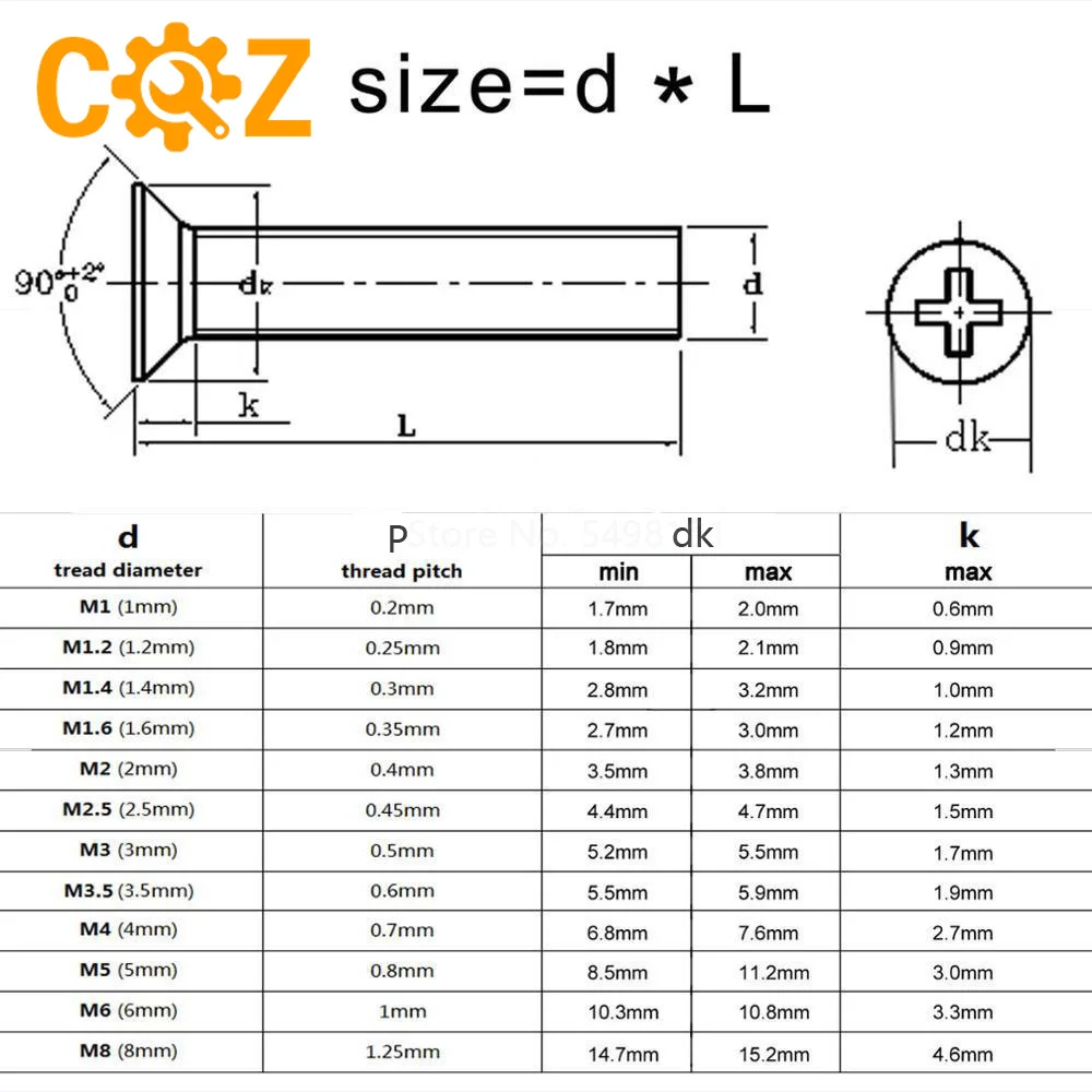 10/50 M2 M2.5 M3 M3.5 M4 M5 M6 M8 A2-70 304 из нержавеющей стали GB819 крест Филлипс плоской потайной