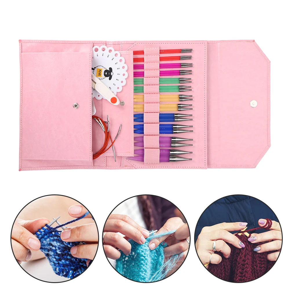 

12 Pair/set Crochet Hook Set With Yarn Knitting Needles Sewing Tools Set Knit Gauge Scissors Holder Hook Knitting Craft Kit