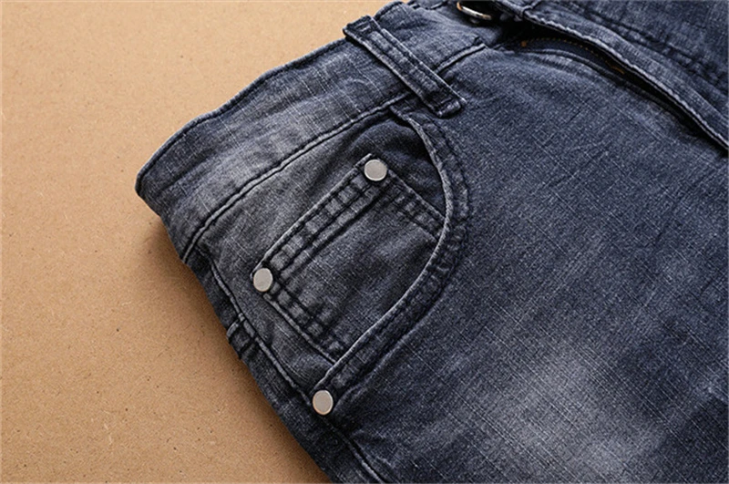 Джинсы мужские рваные в стиле хип-хоп Модные Винтажные облегающие брюки с