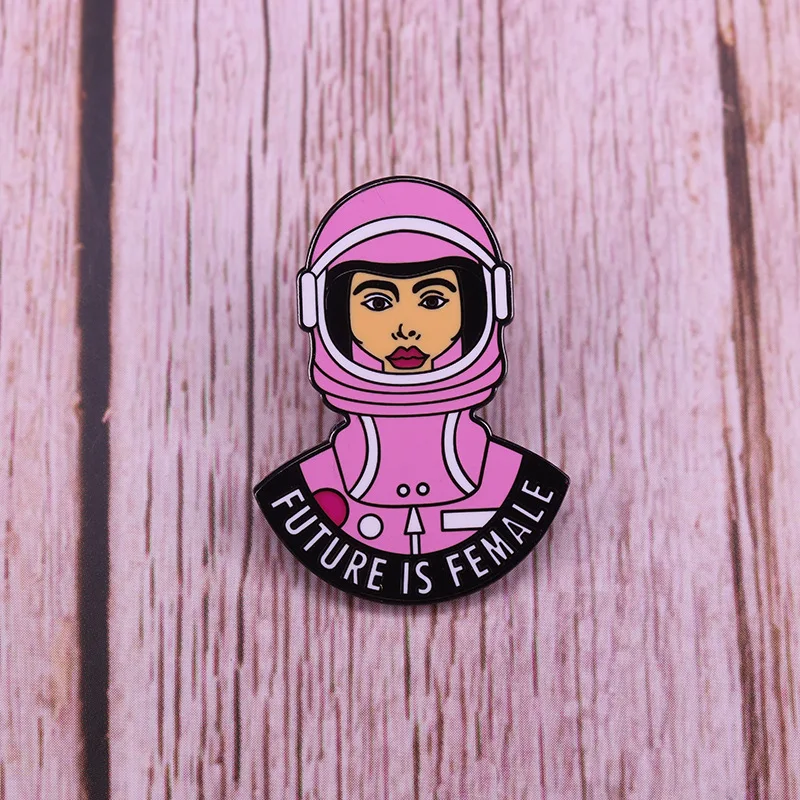 

ZF1736 Feminism Jewelry Enamel Pins And Brooches Cartoon Creative Metal Denim Hat Badge For Girl Women