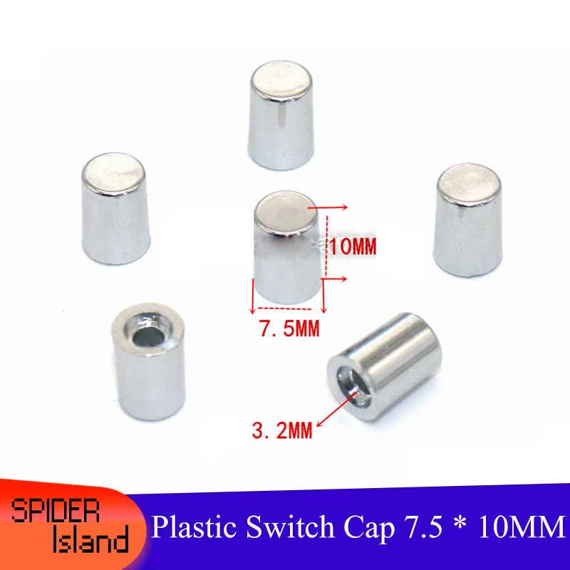

Bulk 7.5mm x 10mm Switch Cap Touch Switch Cap Plastic Electroplated Keycap 7.5 * 10MM Aperture 3.2MM Keycap Sliver Switch Cap