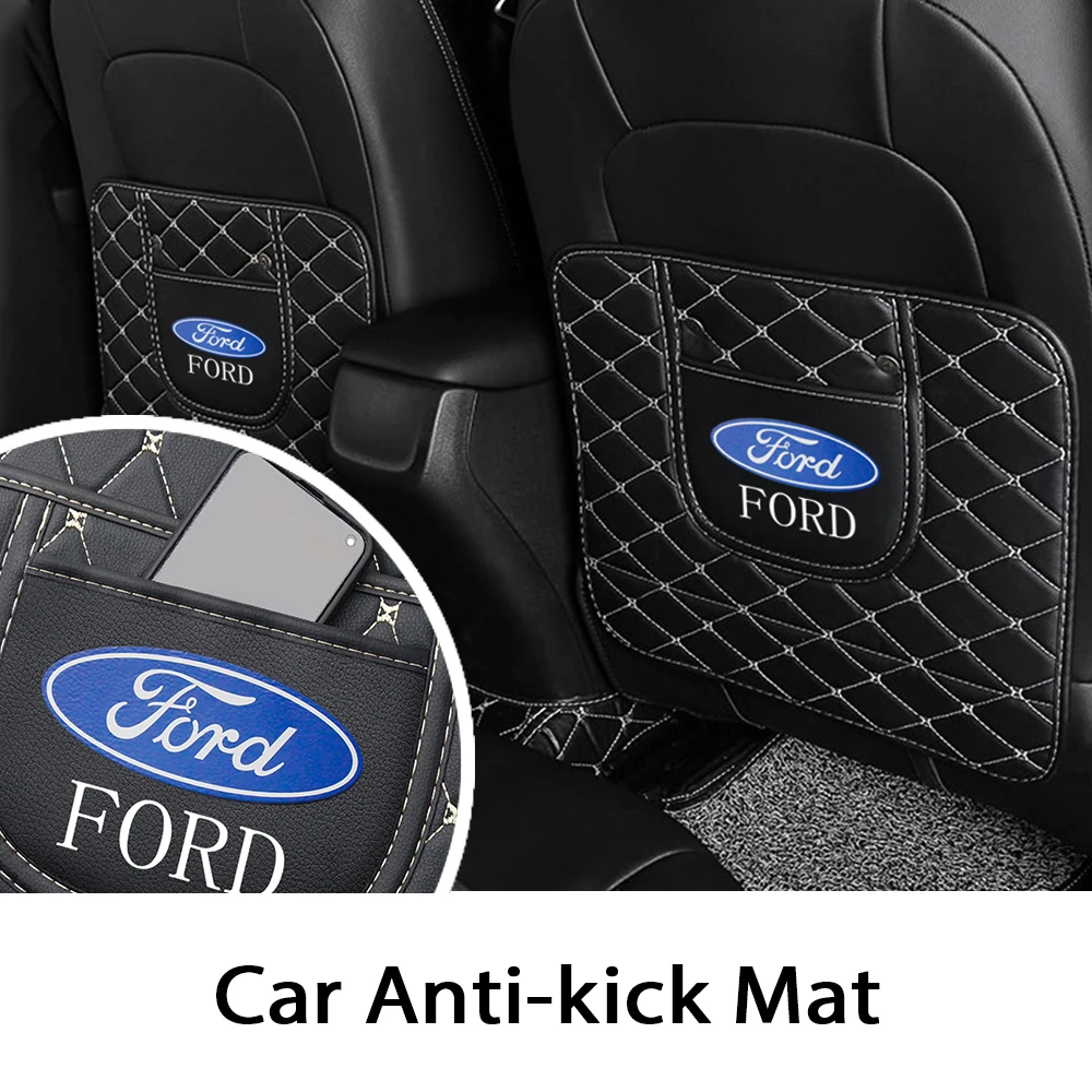 

Leather Car Anti Dirt Scratch Mat Anti-Child-Kick Seat Back Cover Pad For Ford Fiesta EcoSport Escort Focus 1 2 3 mk2