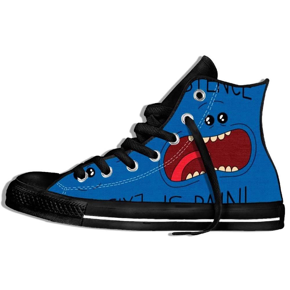 Meeseeks5 Забавный счастливый Рик Морти и Meeseeks печатные мужские/wo мужские мультфильм индивидуальные SneakersHigh качество хипстер повседневная обувь - Цвет: Meeseeks5