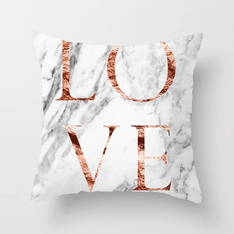 Чехол для подушки с монограммой I Love You 45*45 скандинавский Единорог слон Фламинго чехол для подушки с принтом розовое золото письмо домашний декор