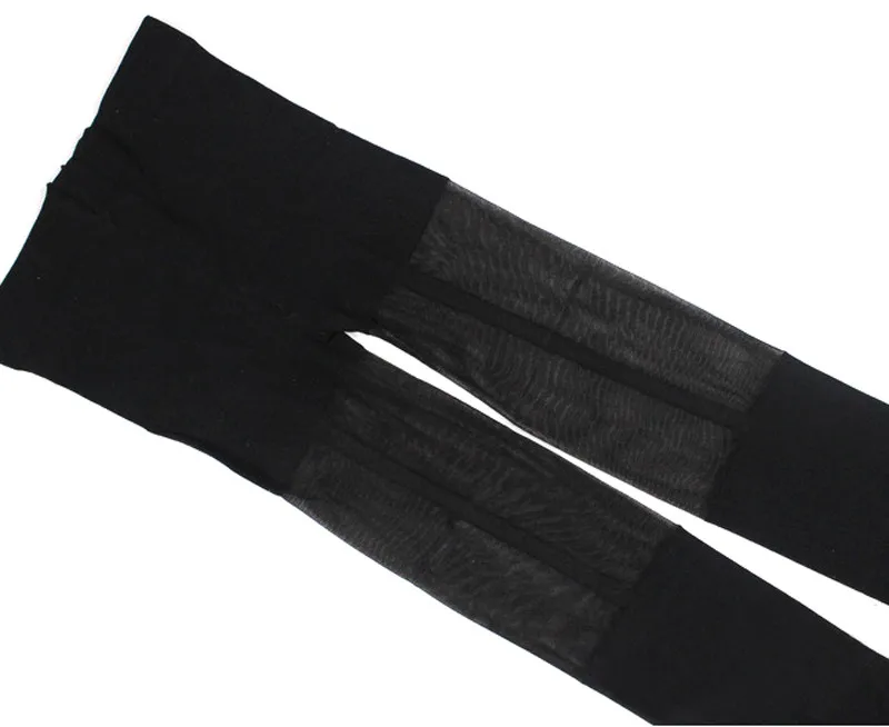 Новое поступление на весну модные черные длинные колготки с двойными полосками
