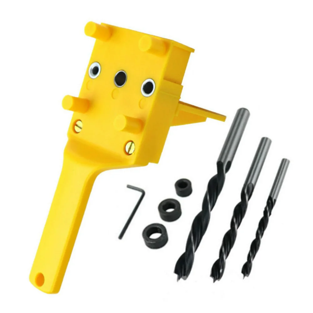 

Woodworking Doweling Jig Kit Handheld Wood Dowel Puncher Drill Guide Locator Carpentry Dowel Joints Tools