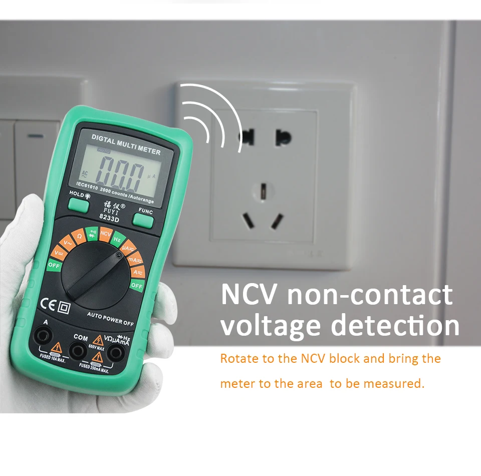 Цифровой мультиметр с автоматическим диапазоном NCV, цифровой мультиметр с автоматическим диапазоном напряжения переменного/постоянного тока, задний светильник, тестер электрика