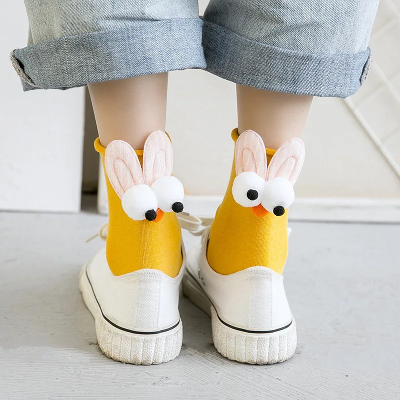 3D большие глаза ярких цветов женские Носки стильная футболка с изображением