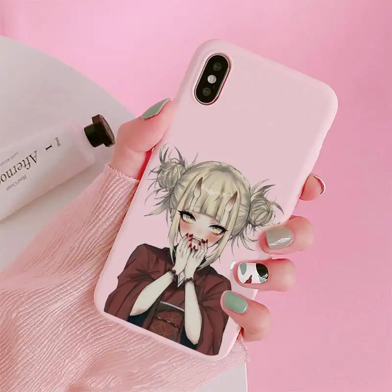 

Anime My Hero Academia Cross my body Phone Case Candy Color Pink for iPhone 11 pro XS MAX 8 7 6 6S Plus X 5S SE 2020 XR