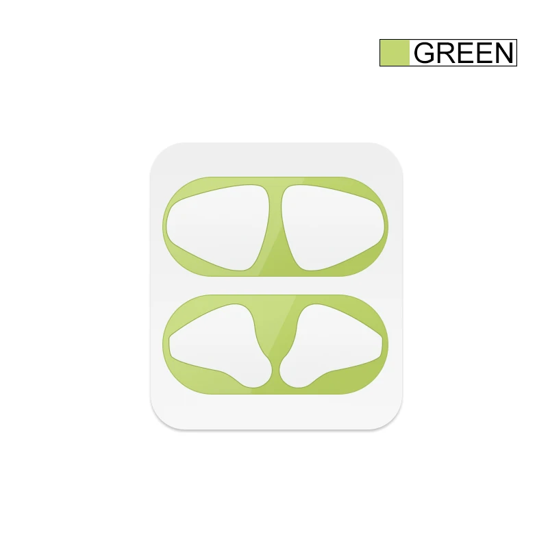 Green Защита от пыли Защитная Наклейка для Apple AirPods 2 чехол Беспроводная зарядка коробка металлическая Пылезащитная наклейка для AirPods 2nd - Цвет: Green