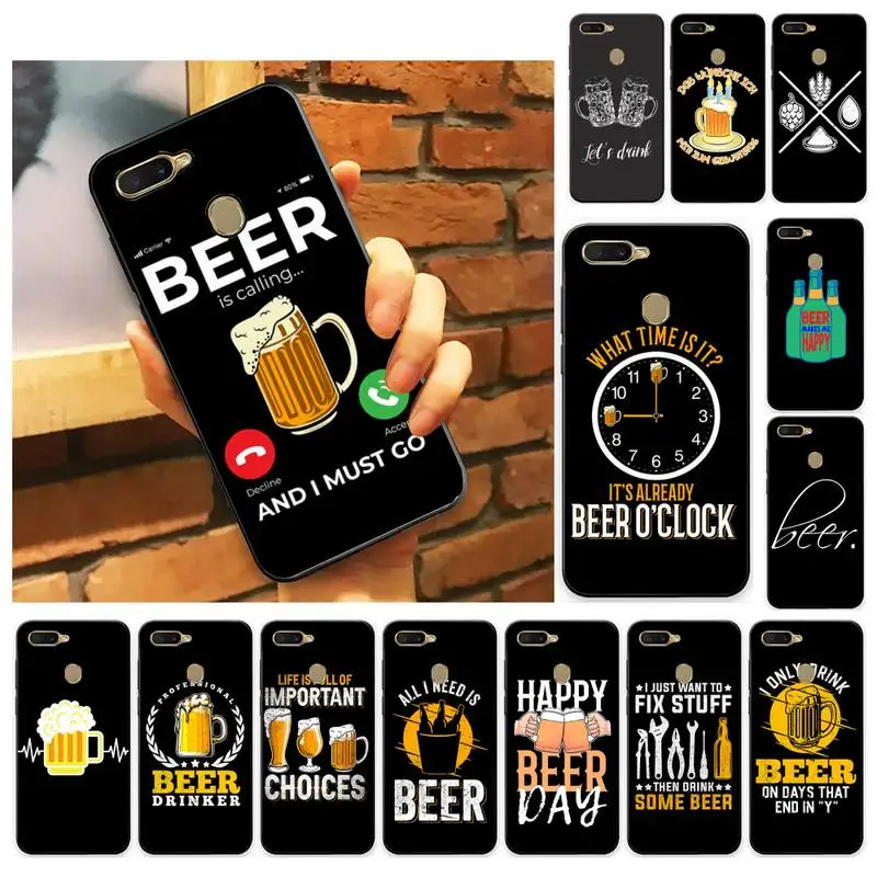 

YNDFCNB World Beers Alcohol Summer Bubble Phone Case For Oppo A9 Realme C3 6Pro Coque For vivo Y91C Y17 Y19 Back Cover