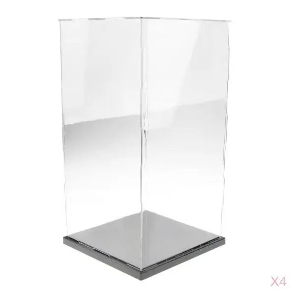 

4 Pieces Transparent Display Case for Figures Model Protection 21x21x41cm