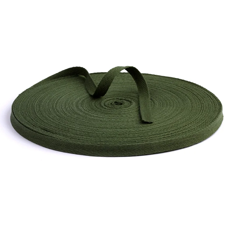navygreen 1 шт. Эко-дружественные хлопчатобумажные лямки высокая прочность поясная сумка Этикетка ленты швейная лента косой переплет DIY аксессуары для одежды(50 м - Цвет: navygreen