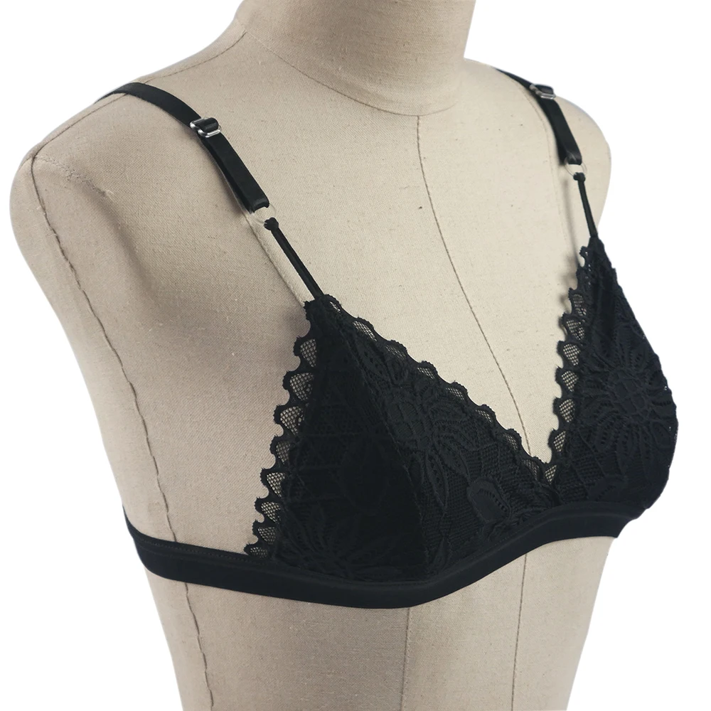 Сексуальный бюстгальтер с цветочным кружевом без косточек прозрачный бесшовный