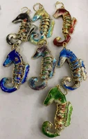 5pcs colorful vivid sway enamel seahorse charm earrings pendant bracelet necklace diy jewelry making keychain accessories