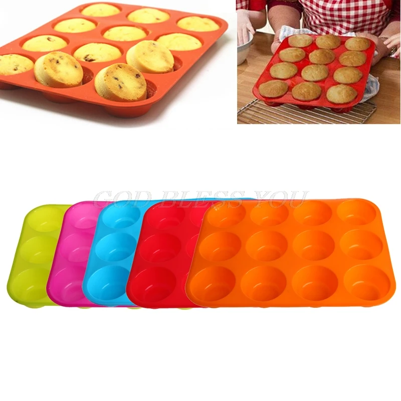 Силиконовая антипригарная форма для кексов 12 чашек выпечки Прямая поставка|muffin