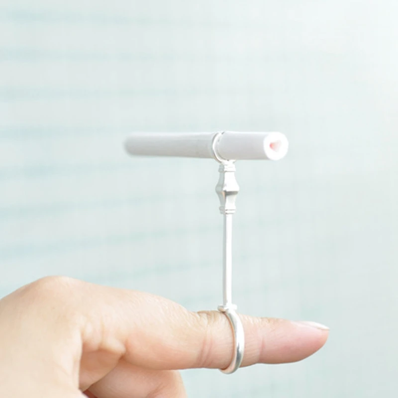 Женское элегантное ретро кольцо для курения нефритовое с полкой предотвращения