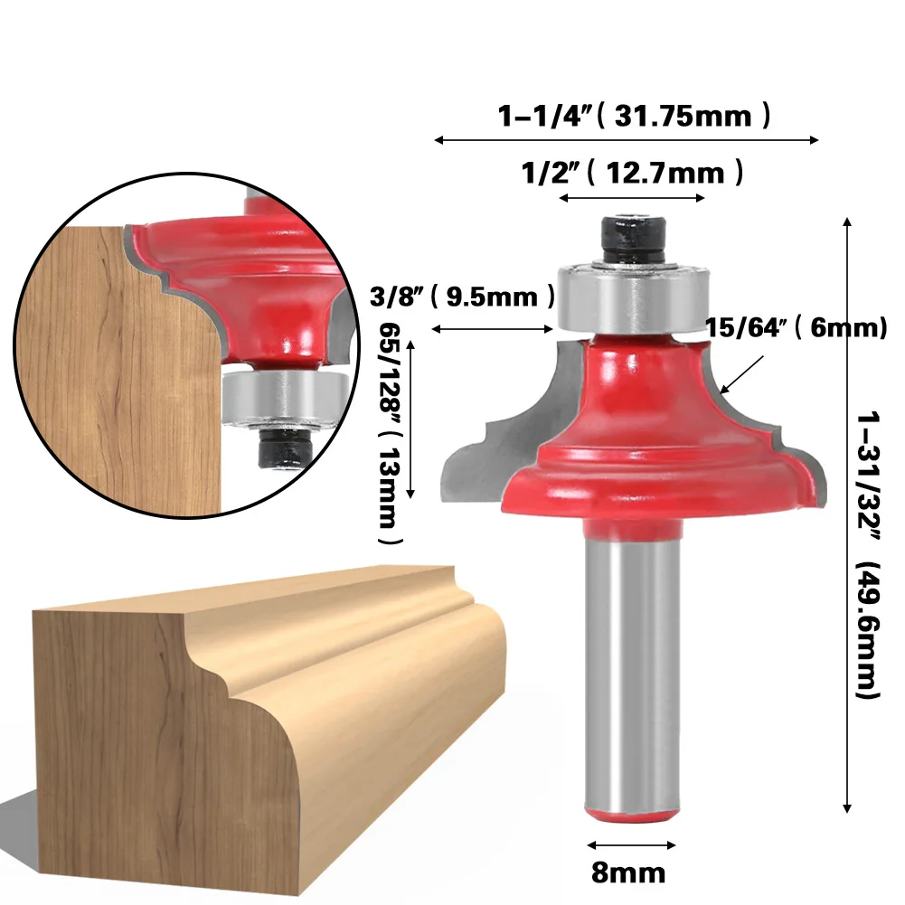 

8mm Shank Double Roman Ogee Edging Router Bit Woodworking Router Bit