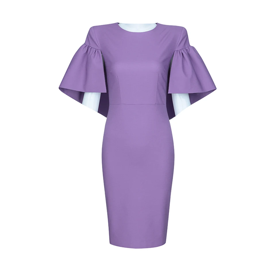 Новинка 2021 модное офисное летнее платье с круглым вырезом и оборками короткое