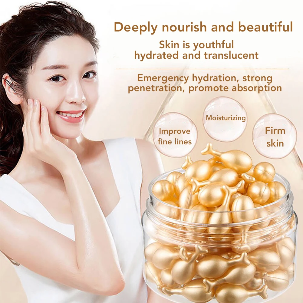 

100Pcs Korean Hyaluronic Acid Capsules Acne Treatment Anti-Aging Anti-Wrinkle Whitening Moisturizing Faical Skin Care Serum