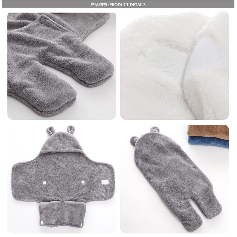 Одеяло для новорожденных зимний теплый детский спальный мешок с ворсом банный