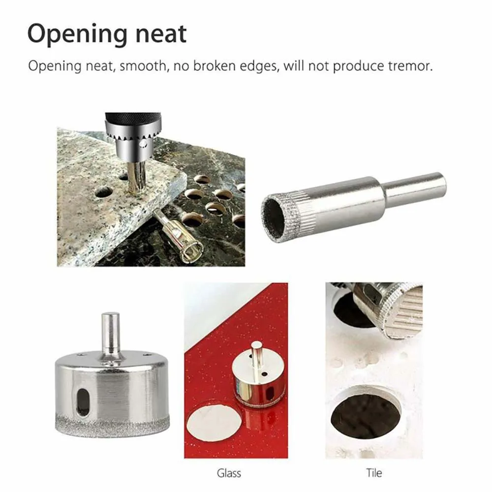 

Hardness Hole Saw 10pcs Drill Bits Glass Ceramic Porcelain Tiles Marble