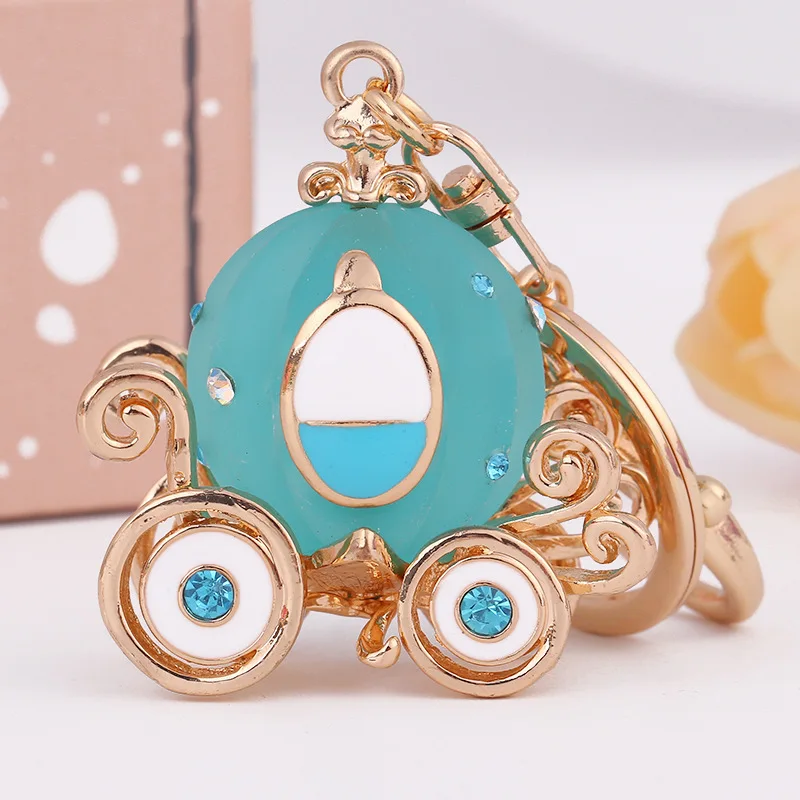 

New innovative product crystal pumpkin car cartoon alloy creative small gift keychain