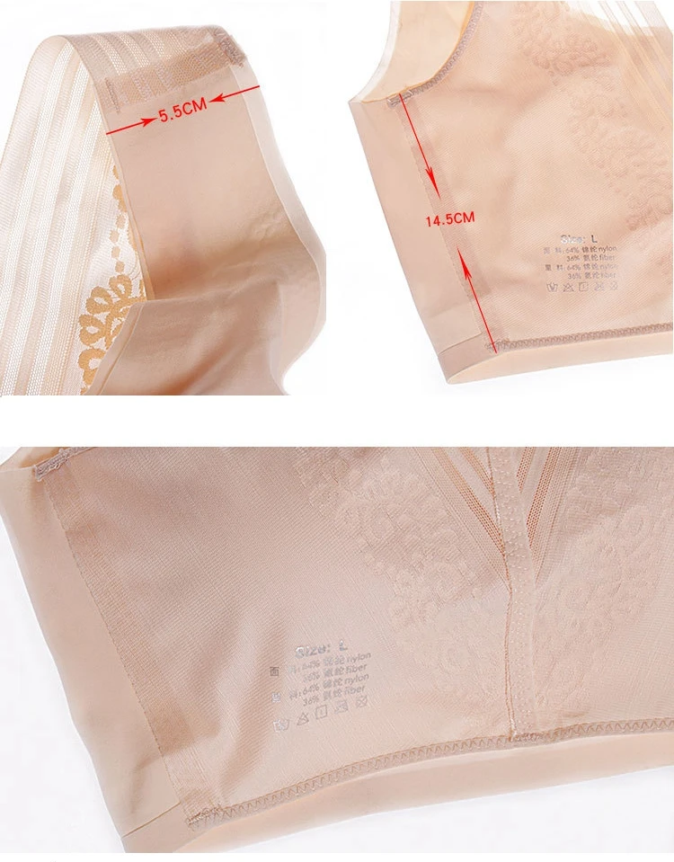 No Rims Sexy Lingeries Underwears Women bras plus size 7XL One piece Sleep Lace Beautiful back comfort Bra women's Vest