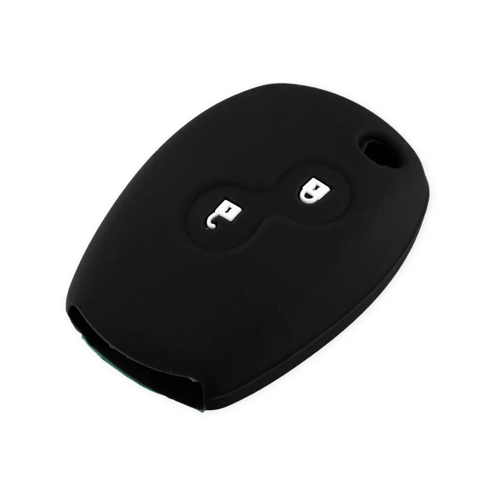 KEYYOU силиконовый чехол для ключей автомобиля 3 кнопки для Renault Clio Scenic Megane Duster Sandero Captur Twingo модус DACIA 3 Logan - Название цвета: Черный