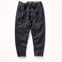 2021 autumn loose tapered straight jeans men new casual trousers