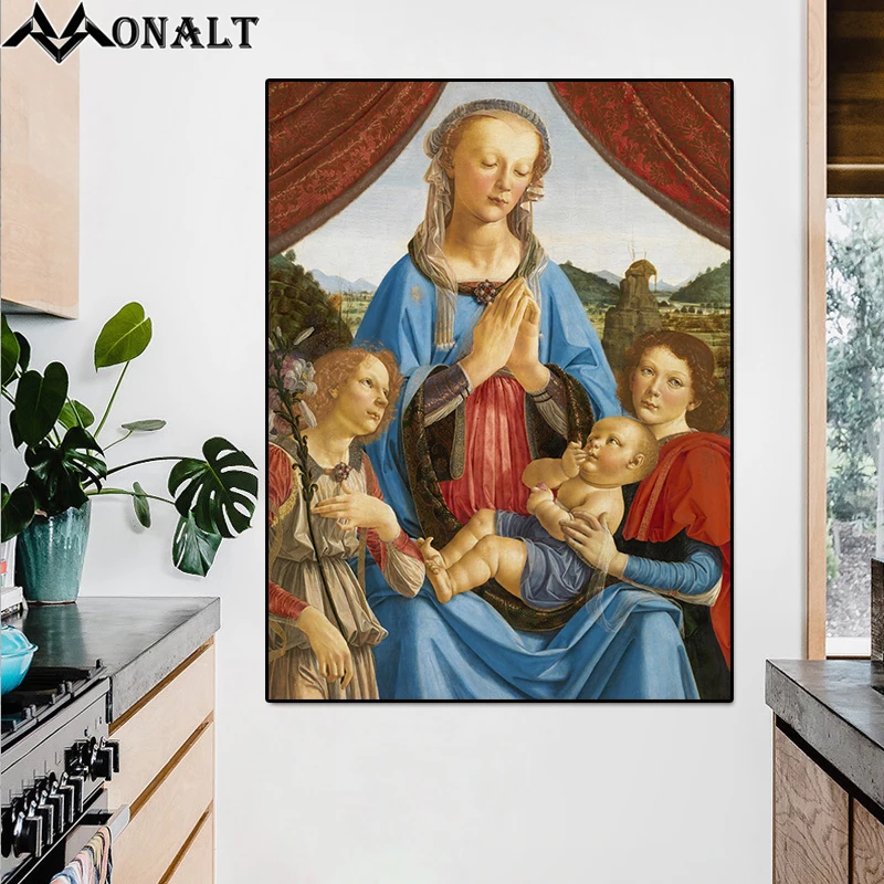Картина на холсте классическая картина маслом Иисус Дева Мария гостиная