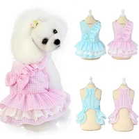 little pet dog cat summer lace dress princess dress bow dress pet dress spring and summer clothing