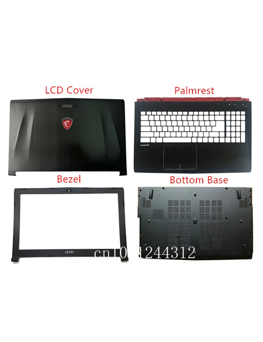 A B C D shell Для MSI GE62 GE62MVR GE62VR ЖК-дисплей сзади верхней крышке задняя крышка/ободок/Упор для рук/Нижний Базовый MS-16J1 MS-16J2 MS-16J3 - Цвет: A B C D shell
