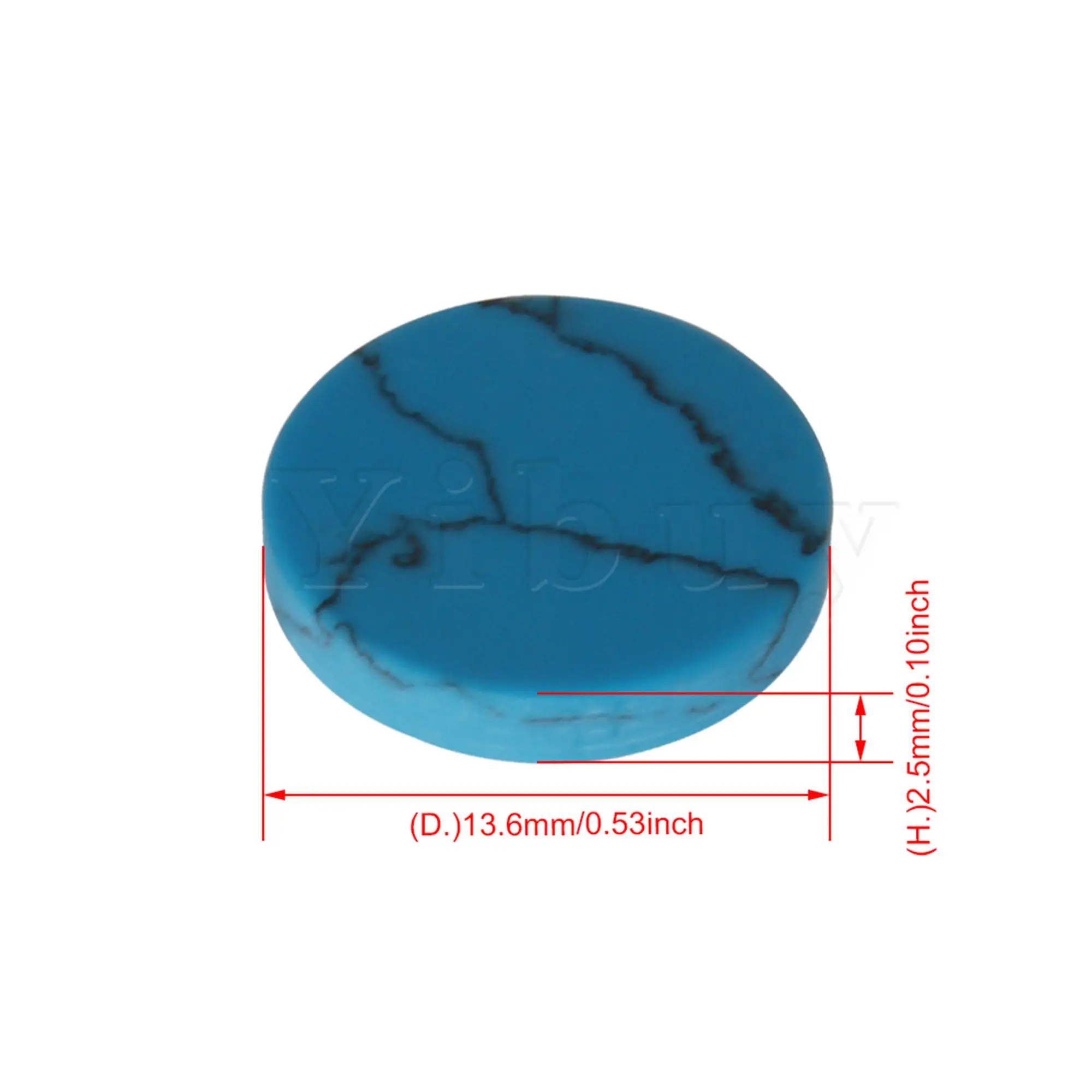 

Yibuy Trumpet Parts Finger Key Buttons Blue Turquoise Inlays 13.6mm Pack of 60