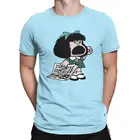 Мужские футболки с коротким рукавом Mafalda, Забавные футболки из 100% хлопка с круглым вырезом, 4XL 5XL 6XL, топы