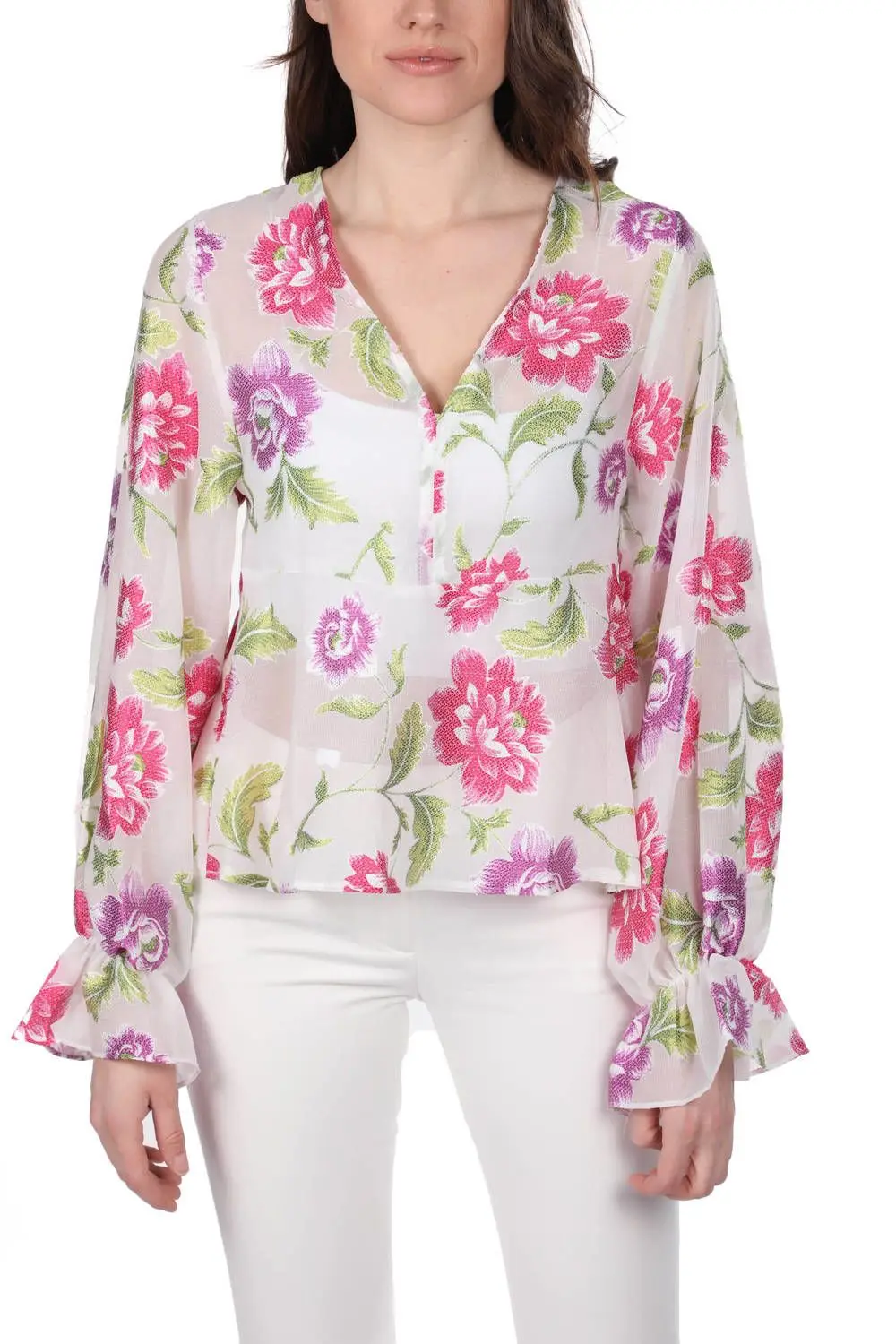 

Markapia Organze Desenli Bluz