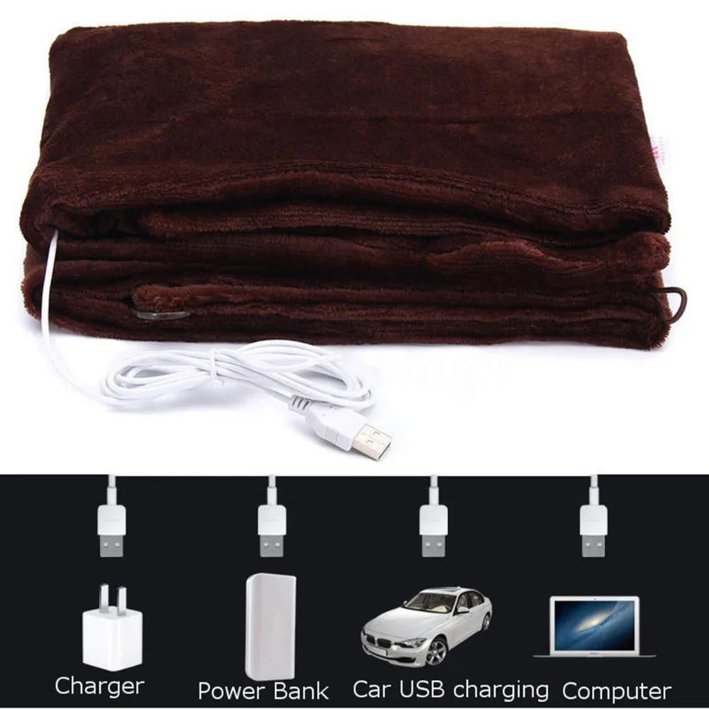 

45x80cm Car Home Electric Warming Heating Blanket Pad Shoulder Neck Mobile Heating Shawl USB Soft 5V 4W Winter Warm Health Care