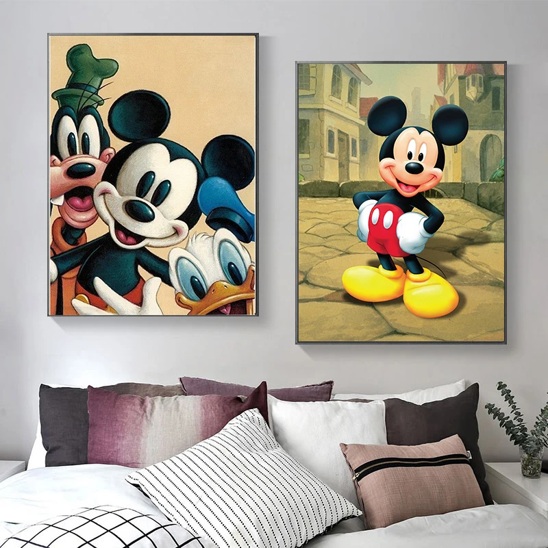 

Diamond Painting Full Drill Disney Mickey and Minnie 5D DIY Diamond Embroidery Cross Stitch Kits Rhinestone Home Decor Gift