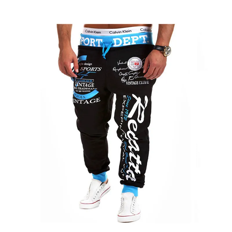 

Mens Jogger Weatpants Hip Hop Letter Men Casual Harem Pants Streetwear Elastic Waist Fashion Print Man Trousers