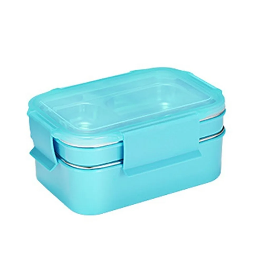 Японские детские зеркальные двухслойные контейнеры для еды из нержавеющей стали