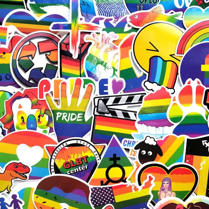 

100Pcs/set Tide Brand Rainbow Graffiti Stickers For Refrigerator Laptop Skateboard Motorcycle Luggage House Decoration Stickers